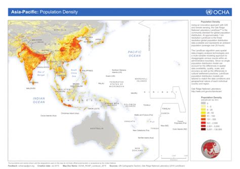 Asia Pacific Regional Reference Map Population Density World Reliefweb