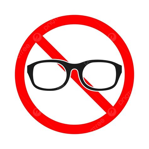 No Glasses Icon Forbidden Sunglasses Sign Prohibition Attention Vector