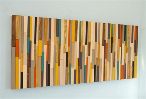 Mid Century Wood Wall Art Reclaimed Wood Art Sculpture 3d Geometric Wood Decor Wood Headboard