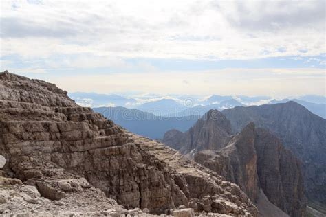 Mountain Alps Panorama In Brenta Dolomites Italy Stock Image Image