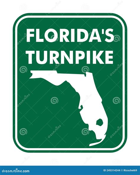 Florida S Turnpike Road Sign Stock Illustration Illustration Of