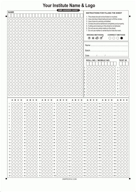 Omr Sheet Checker Software Omr Scanner Omr Software Throughout Blank