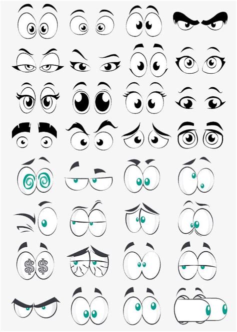 Cartoon Eye Collection Element Eyes Clipart Big Eyes Round Eyes Png