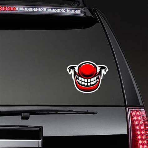 Evil Creepy Clown Or Horror Clown Smiley Face Sticker