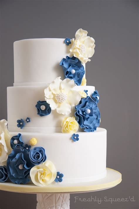 Blue And Yellow Wedding Cakes