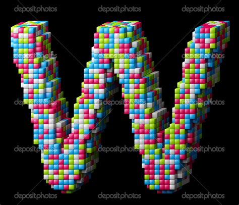 3d Pixelated Alphabet Letter W Stock Photo By ©madgooch 23215698