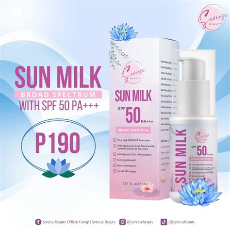 Sereese Beauty Sun Milk Spf50 Pa Beauty And Personal Care Face Face