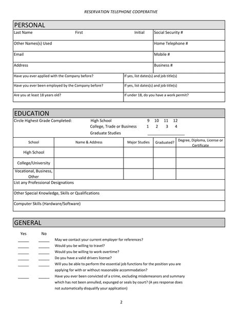 Free Printable Employment Job Application Form Templates [PDF]
