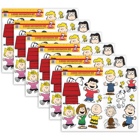Peanuts Classic Characters 2 Sided Deco Kit 6 Kits