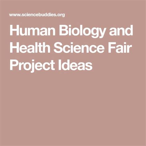 Human Biology And Health Science Fair Project Ideas Science Fair