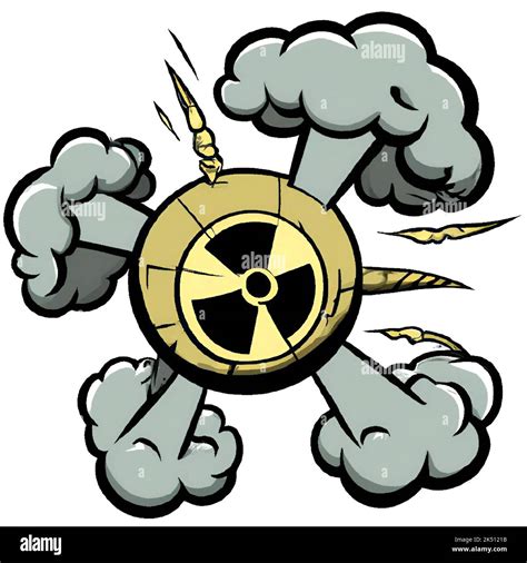 Nuclear Bomb Cartoon Style Vignette Illustration Stock Photo Alamy