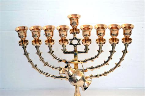 Large 15 Inch Brass Jewish Oil Menorah Hanukkah Buy Menorahjewish