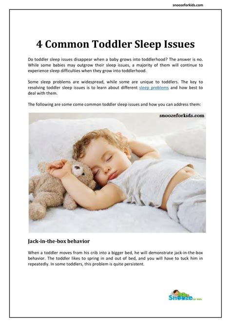 Ppt 4 Common Toddler Sleep Issues Powerpoint