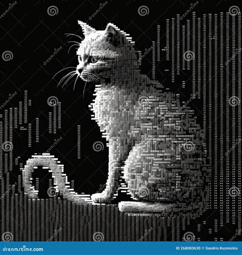 A Cat ASCII Art Generative AI Stock Illustration Illustration Of