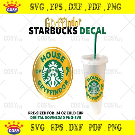 Gryffindor Starbucks Cup Svg Files For Cricut Starbucks Cups