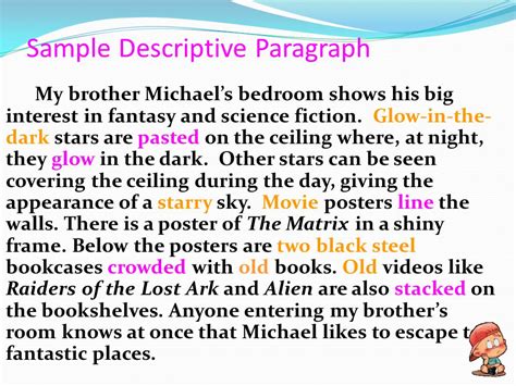 Descriptive paragraph examples from books donkeytime.org