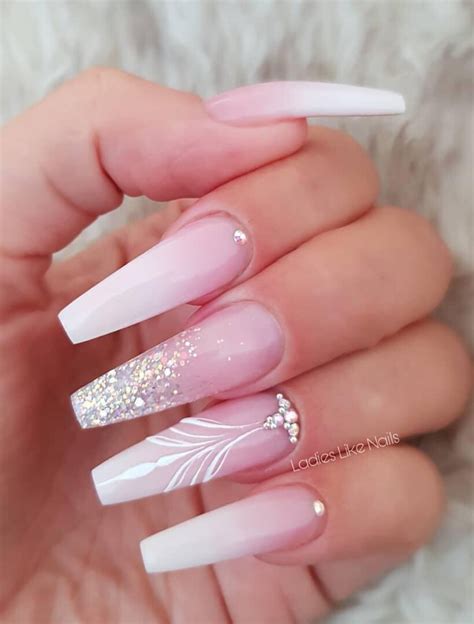 Acrylic Pink Coffin Nails With Diamonds Acrylic Nail Paints Are A