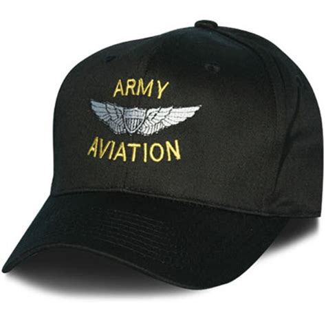 Army Aviation With Wings Direct Embroidered Black Ball Cap North Bay