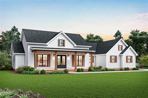 Modern Farmhouse Plan With Vaulted Great Room And Outdoor Living Area 69755am Architectural