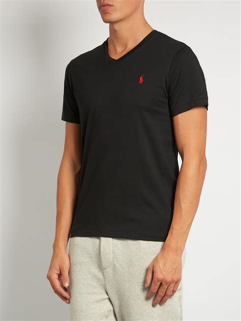Polo Ralph Lauren V Neck Cotton T Shirt In Black For Men Lyst