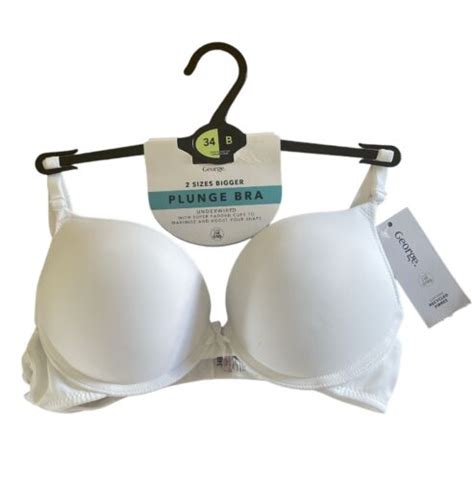 Womens George Asda Padded Bra Maximise 2 Sizes Bigger 34b White Push Up Ebay