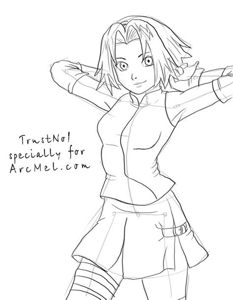 How To Draw Sakura Haruno Step By Step Arcmelcom