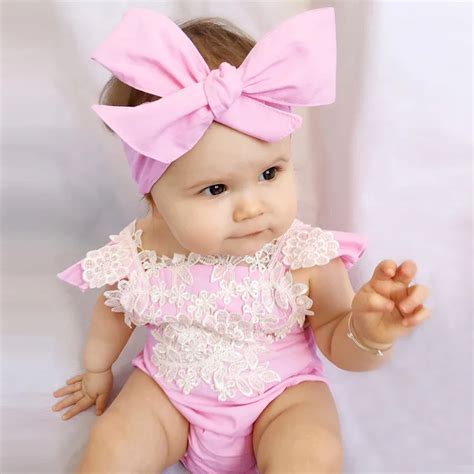 Newborn Jumpsuits Toddler Baby Girl Clothes Set Princess Lace Flowers