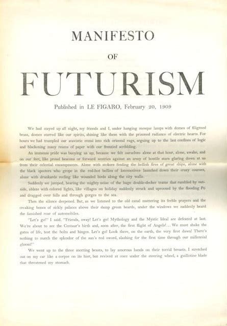 Manifesto Of Futurism By Filippo Tommaso Marinetti Goodreads