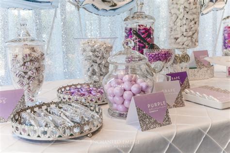 Lilac And Silver Candy Bar For Weddings Styled By Enchanted Empire