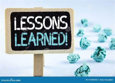 Writing Note Showing Lessons Learned Motivational Call Business Photo