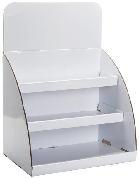 Tabletop Cardboard Display Shiny White With Removable Header