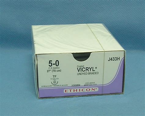 Ethicon Suture J433h Vicryl Size 5 0 27 Tf Taper Needle Da Medical