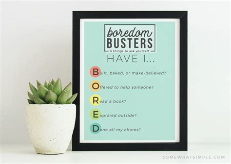 What To Do When Youre Bored Free Printable For Kids
