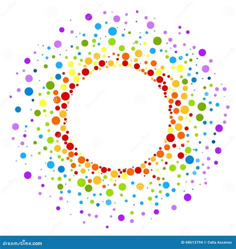 Circular Rainbow Spots Round Frame Stock Illustrations 35 Circular