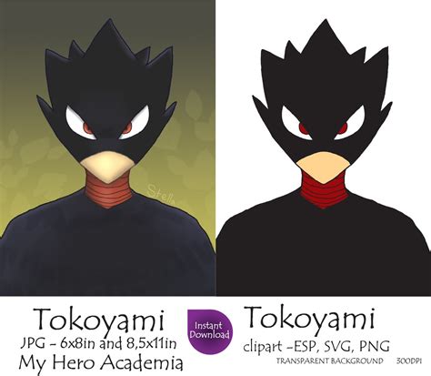 My Hero Academia Printable Tokoyami Character Tokoyami Boku Etsy