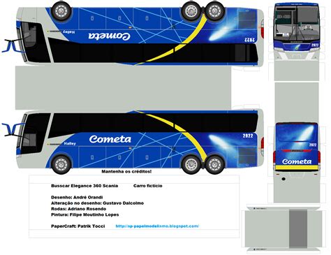 Papercraft Ônibus Busscar Elegance 360 Scania Viação Cometa