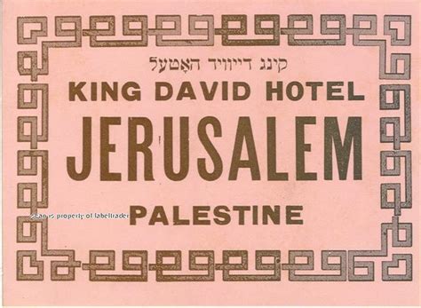 King David Hotel Luggage Label Jerusalem Palestine 28051100