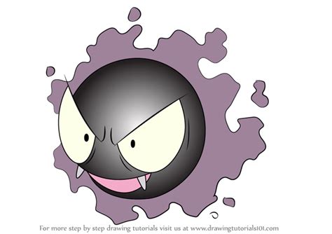Learn How To Draw Gastly From Pokemon Pokemon Step By Step Drawing
