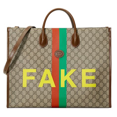 Gucci Fakenot Print Large Tote Bag In Natural For Men Lyst Uk