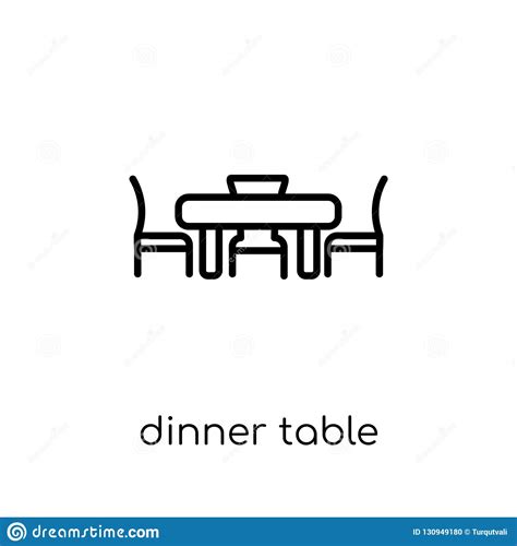 Dinner Table Icon From Furniture And Household Collection Stock Vector