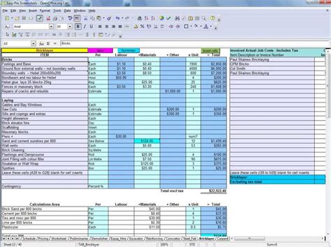 Free Residential Construction Estimating Spreadsheets For Most