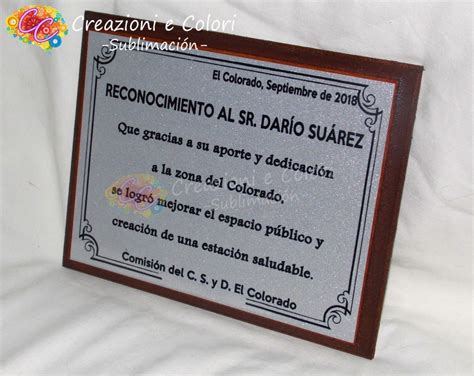 Placa Chapa Reconocimiento Título Premio Agradecimiento 59000 En