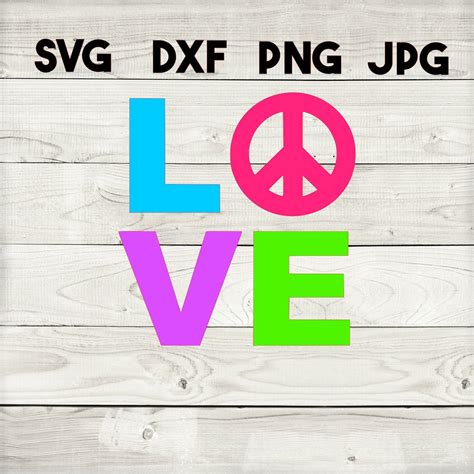 Love peace SVG DXF png jpg digital download silhouette | Etsy