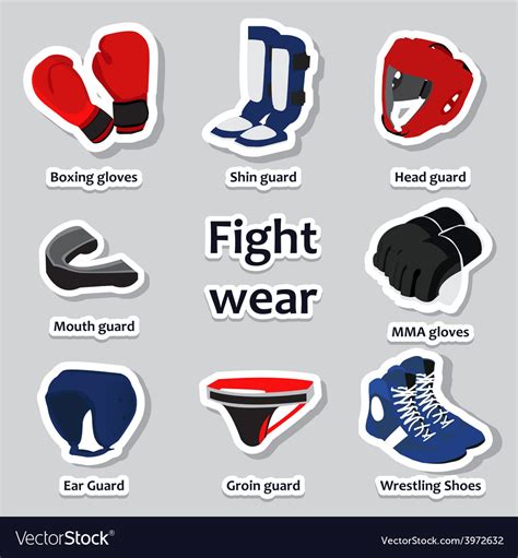 Set Of Sport Equipment For Martial Arts Royalty Free Vector