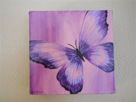 Original Purple Butterfly Painting On Canvas Butterfly Painting