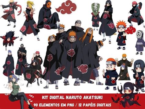 Kit Digital Naruto Akatsuki No Elo7 Atelie Festa Do Papel 17bb572