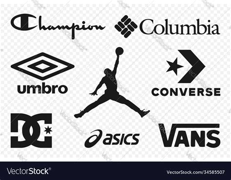 Top Clothing Brands Logos Set Most Popular Vector Image