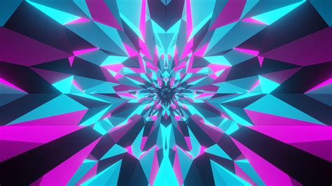 Artistic Pink And Blue Tunnel Kaleidoscope 4k 5k Hd