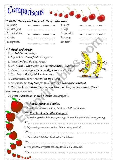 Comparisons Esl Worksheet By Mountain