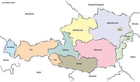 Tolle Österreich Landkarte Der Bundesländer Und Hauptstädte